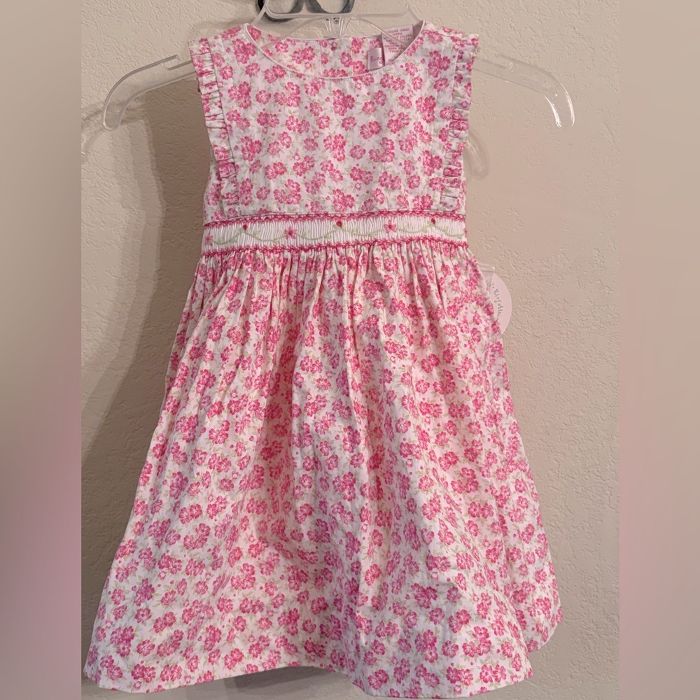 Girl’s NWT Cotton Pink Dainty Floral Dress (18 mos) w/ Diaper Cover